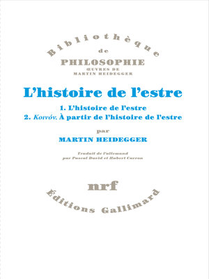 cover image of L'histoire de l'estre